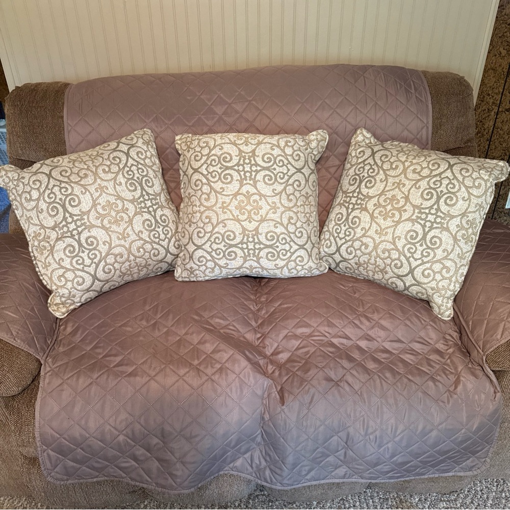 Gorgeous 20x20 Decorative Pillows. Non-Smoking Home Tannish Cream Just covers.